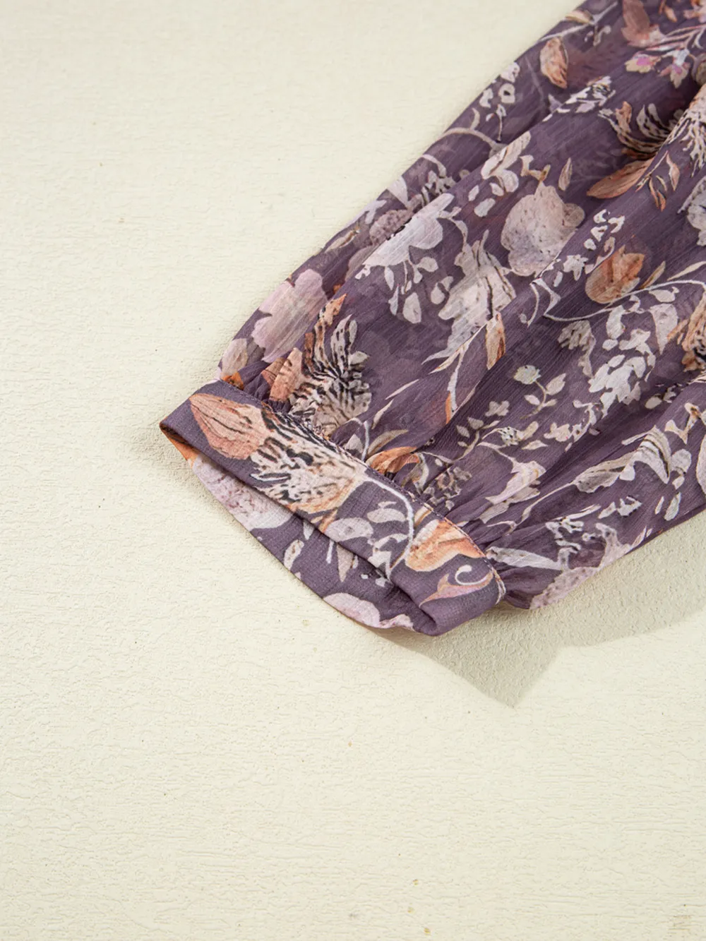 Floral Print Tie Neck Blouse, image 4