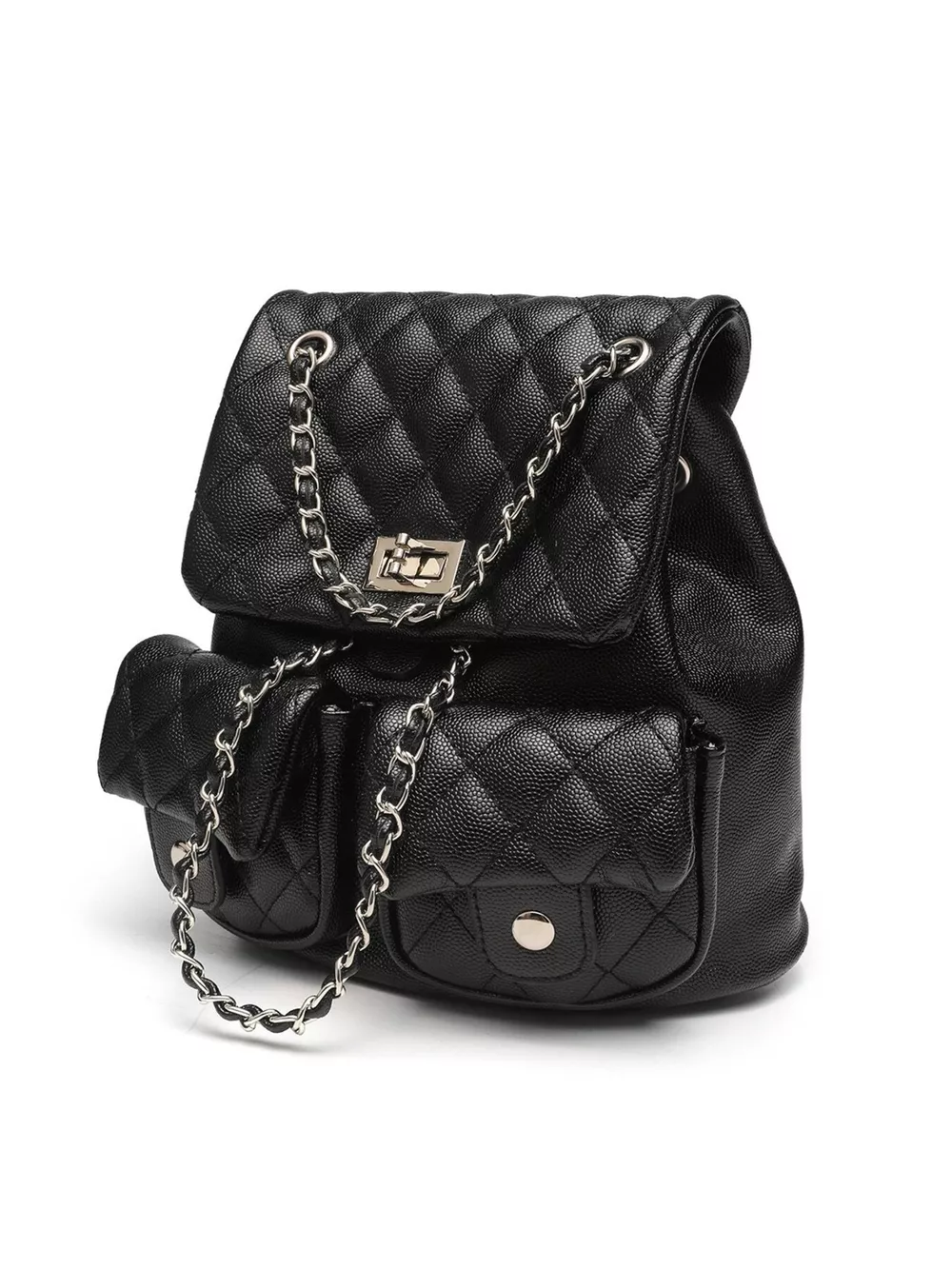 Quilted Chain Strap Backpack Bag, image 2