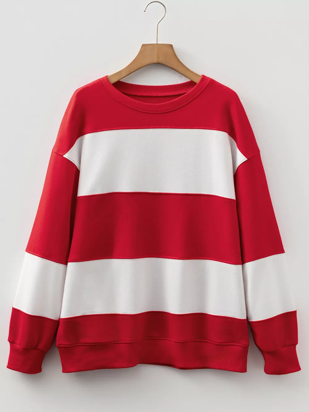 Colorblock Drop Shoulder Baggy Sweatshirt, image 4