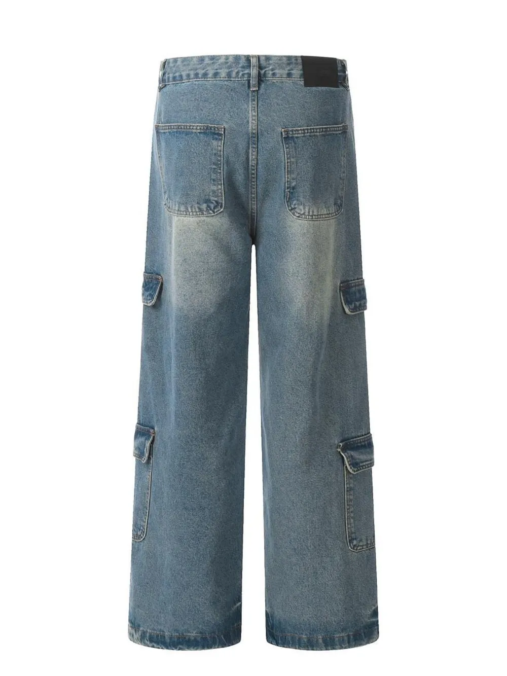 Men's Washed Multi-Pocket Cargo Jeans, image 3