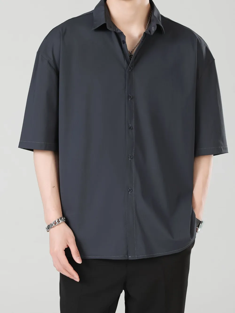 Men's Full Size Casual Short Sleeve Button-Down Shirt Plus Size, image 8