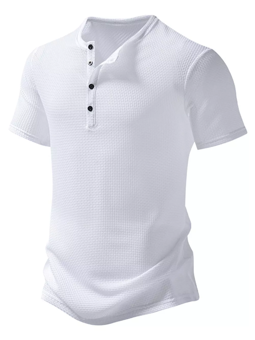 Men's Textured Henley Button Detail T-Shirt, image 7