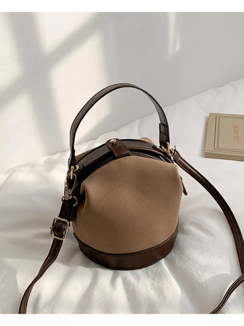 Two-Tone Bucket Crossbody Bag, image 2