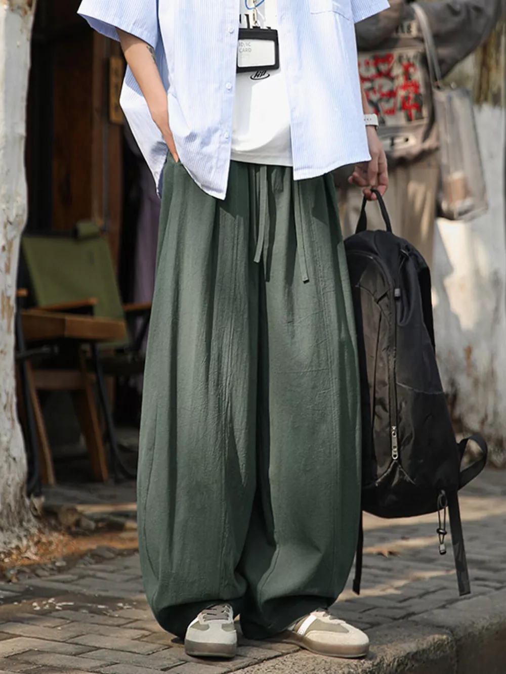 Men's Plus Size Loose Fit Wide Leg Pants, image 2