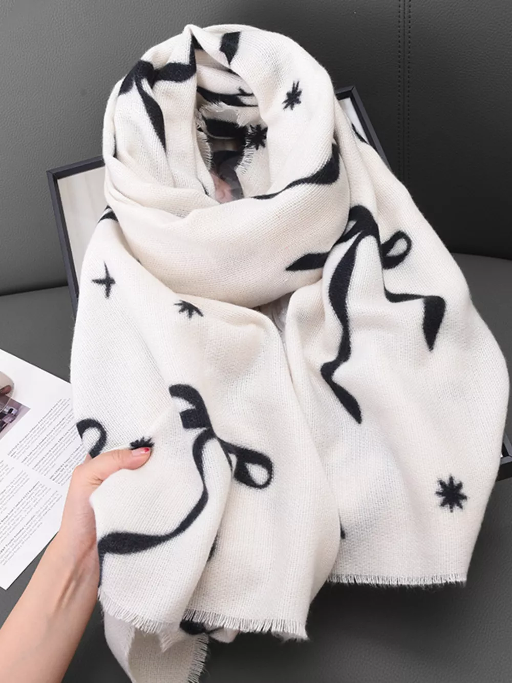 Bow Print Lightweight Scarf, image 2
