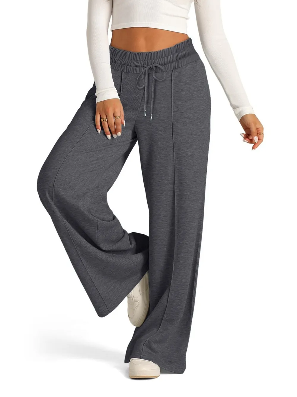 Full Size Drawstring Relaxed Fit Wide Leg Pants Plus Size, image 9