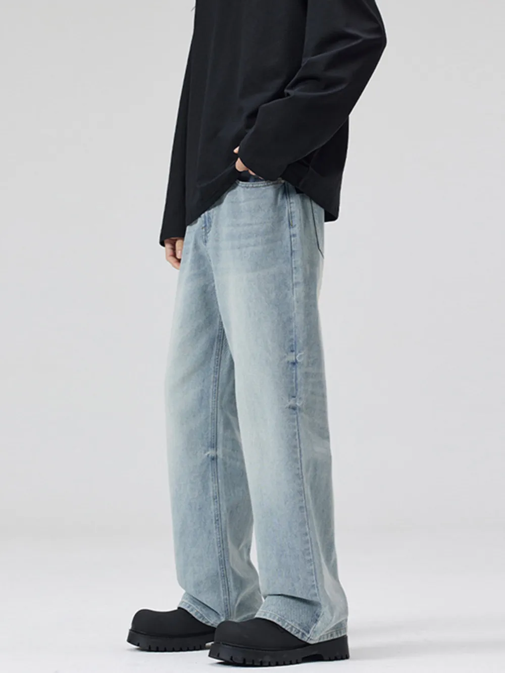 Men's Full Size Wide-Leg Relaxed Fit Jeans Plus Size