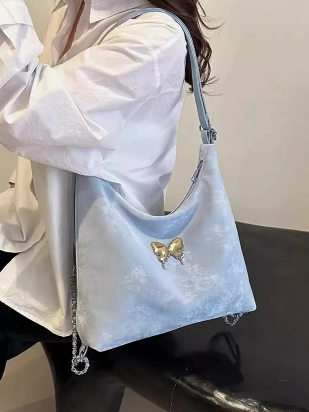 Butterfly Decor Convertible Shoulder Bag, image 4