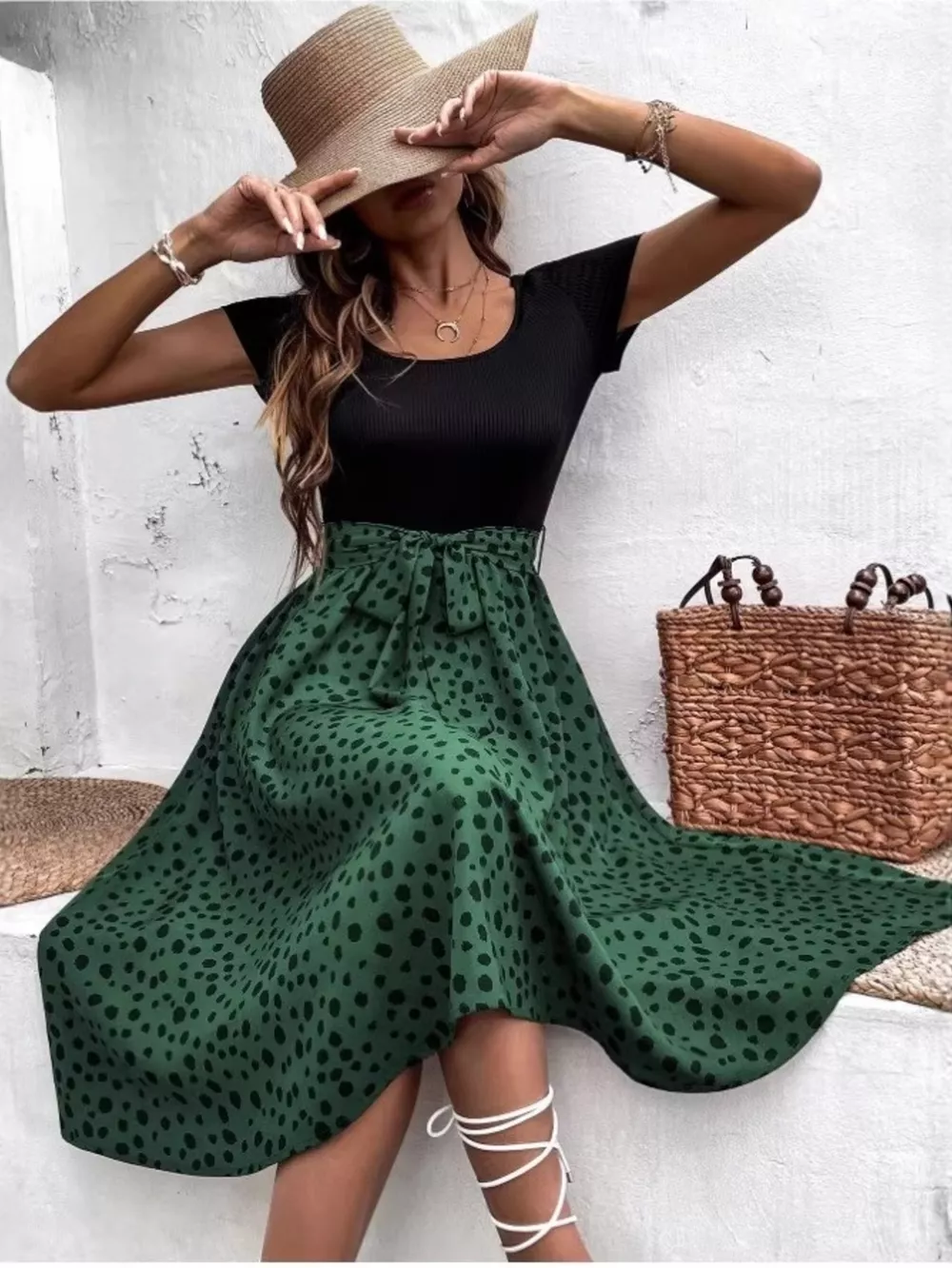 Leopard Print Tie-Waist Dress, image 8