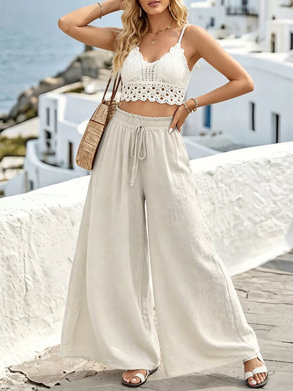 Wide Leg Drawstring Pants, image 10