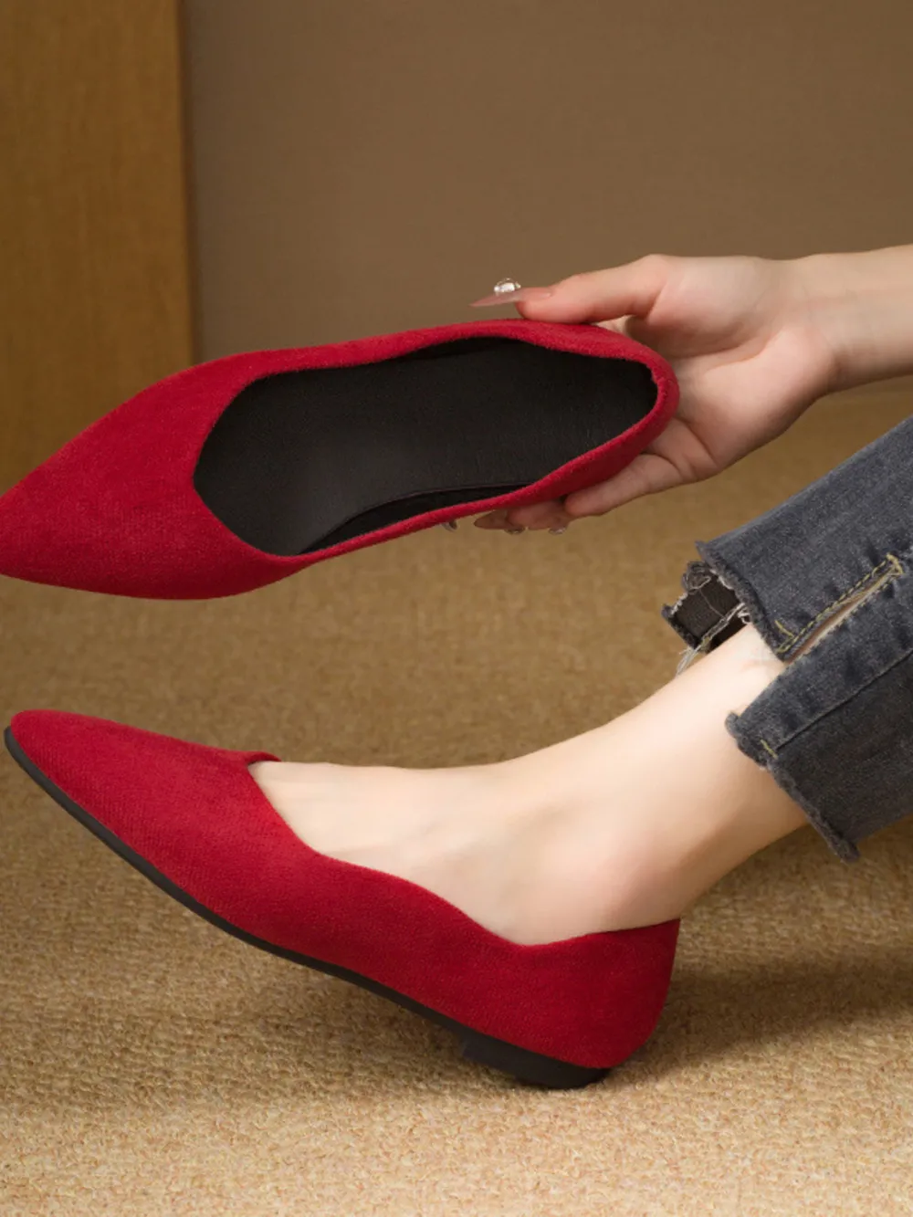 Solid Color Point Toe Slip-Ons, image 14