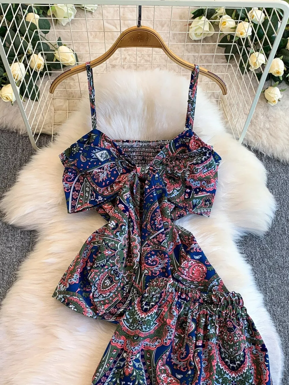 Printed Cami and Wide Leg Pants Set, image 9