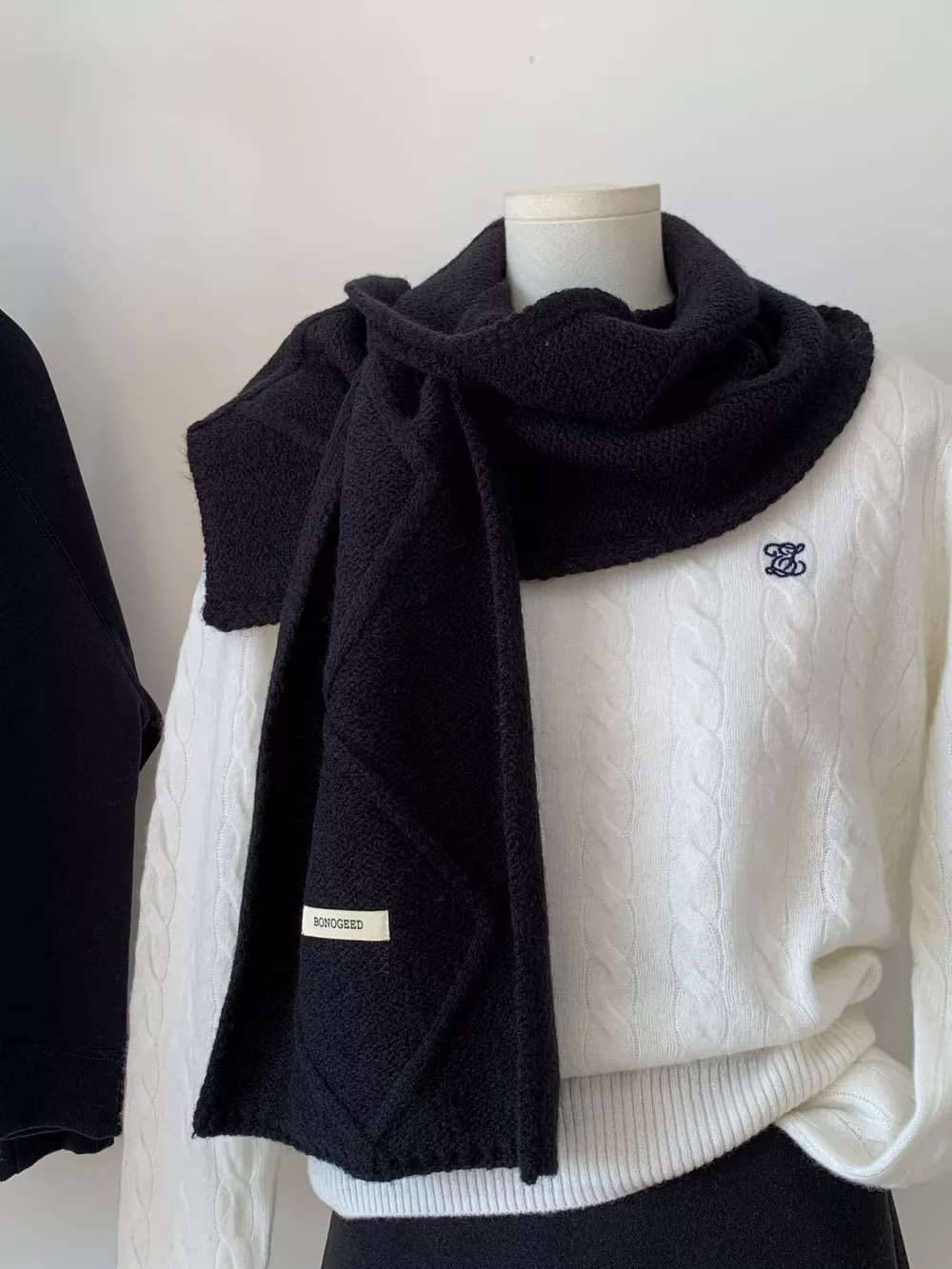 Solid Color Knitted Winter Scarf