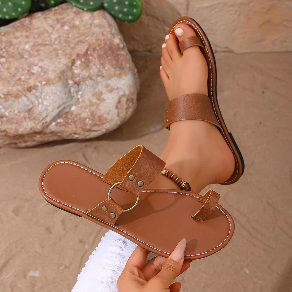 Toe Loop Flats Sandals, image 6