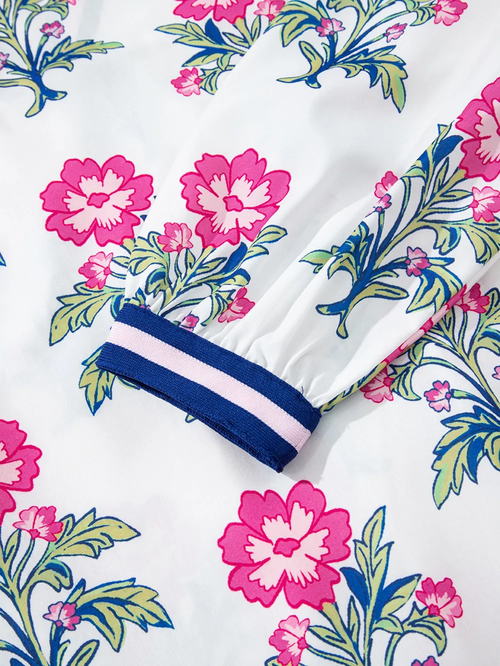 Floral Print Striped V Neck Blouse, image 4