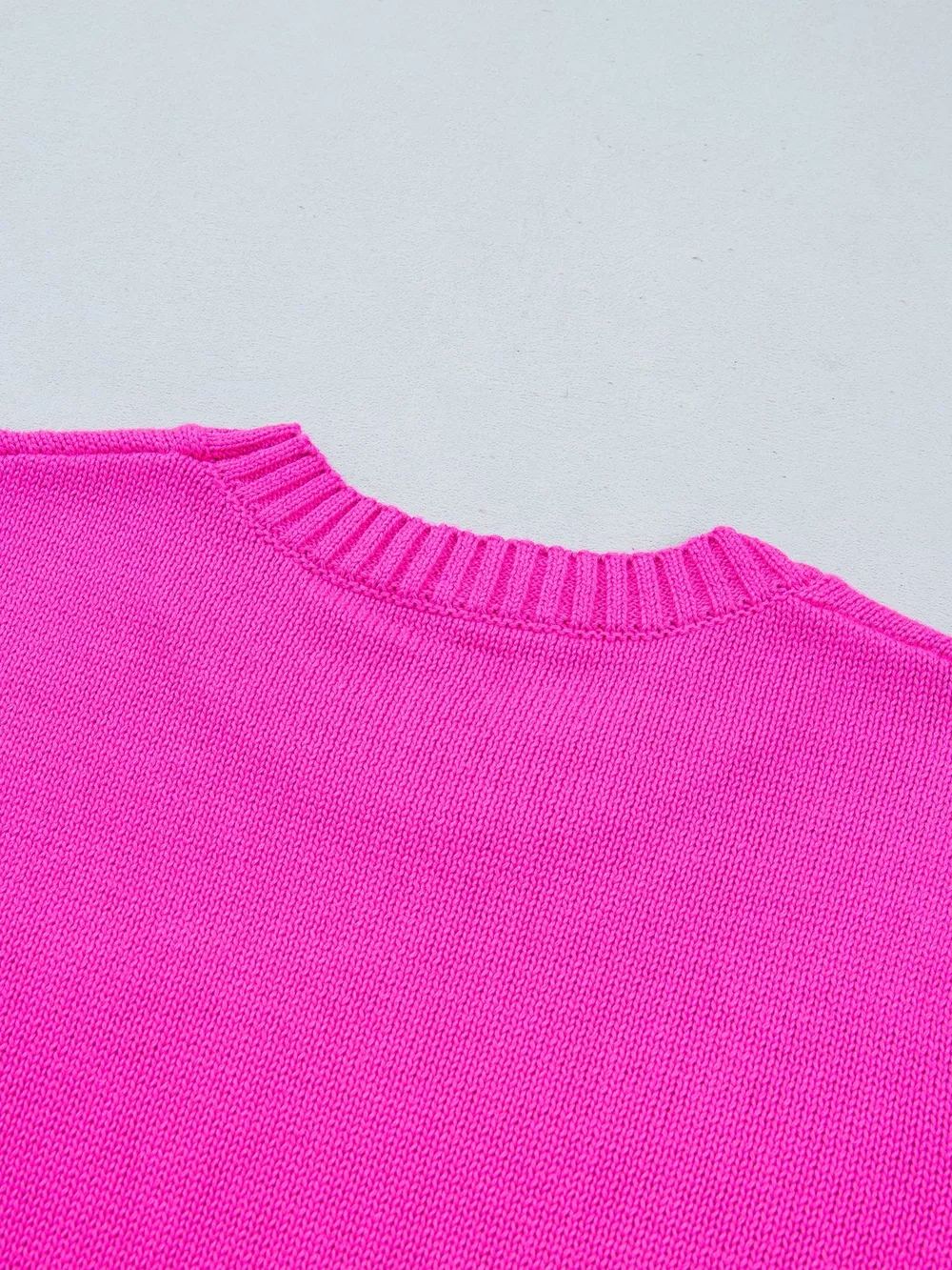 Merry Print Ribbed Trim Round Neck Loose Fit Sweater, image 8