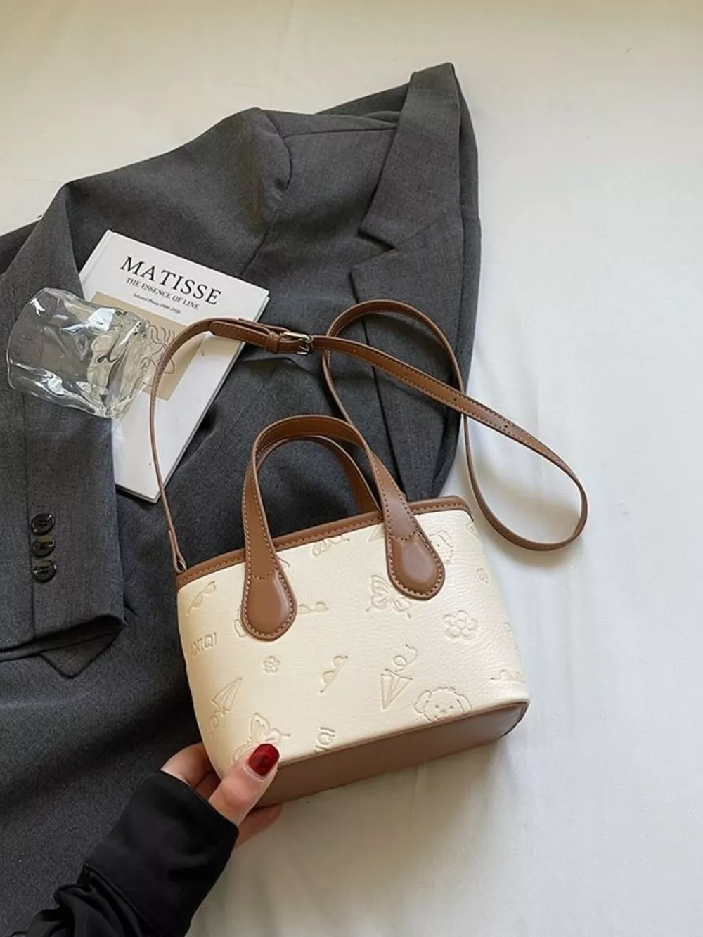 Embossed Pattern Crossbody Bag