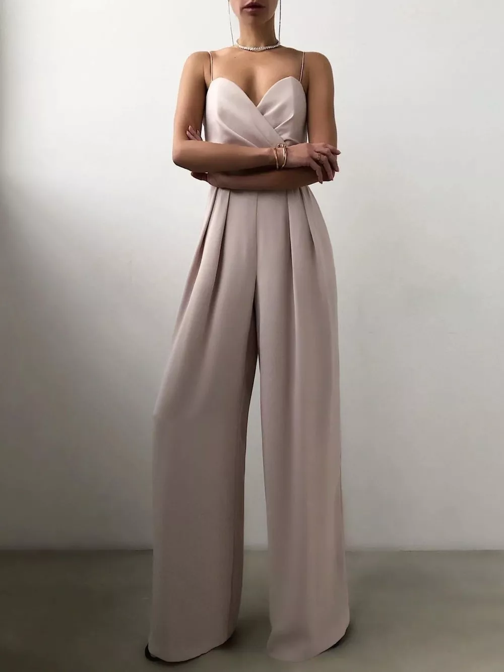 Full Size Spaghetti Strap Wide Leg Jumpsuit Plus Size, image 11