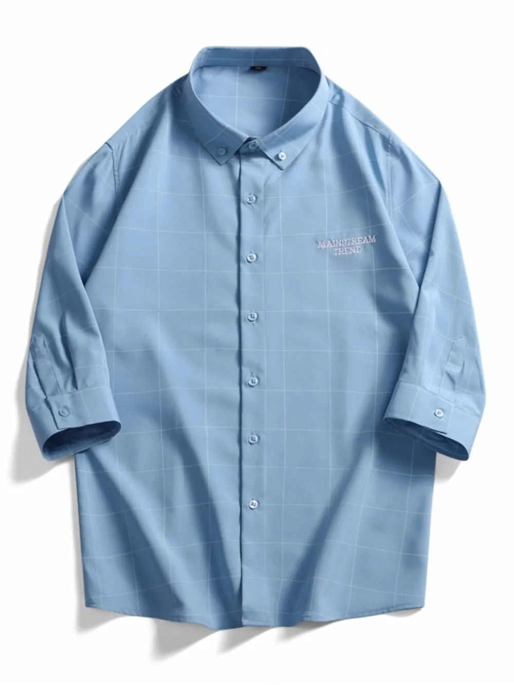 Men's Plus Size Casual Plaid Print Button-Down Shirt, image 7