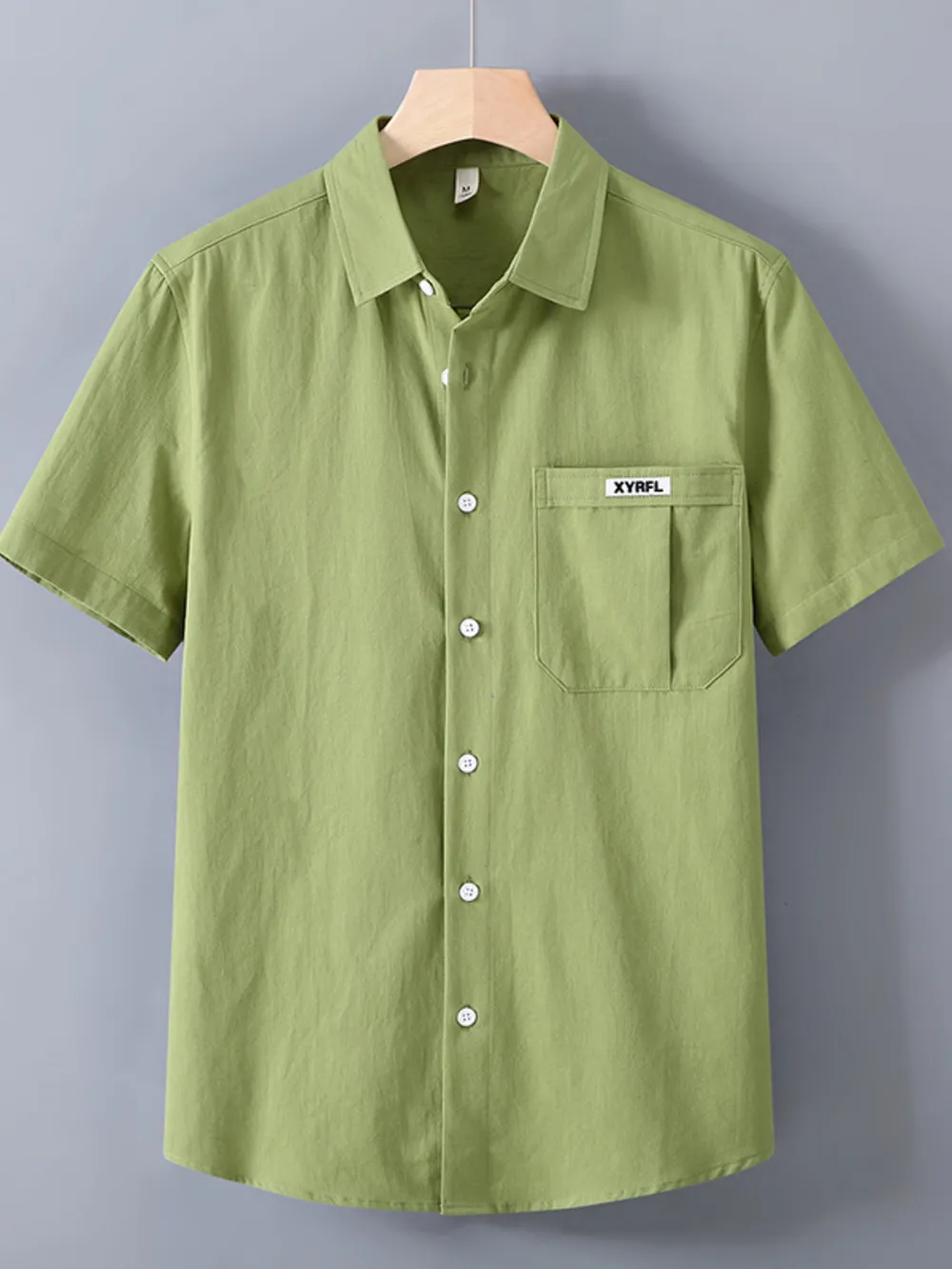 Men's Plus Size Button Up Short-Sleeve Shirt, image 3