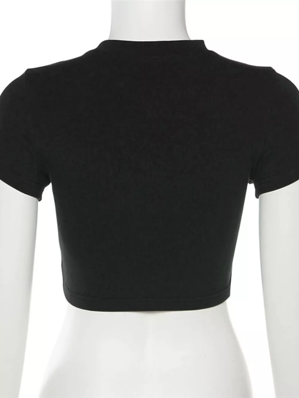 Letter Embroidered Cropped T-Shirt, image 9
