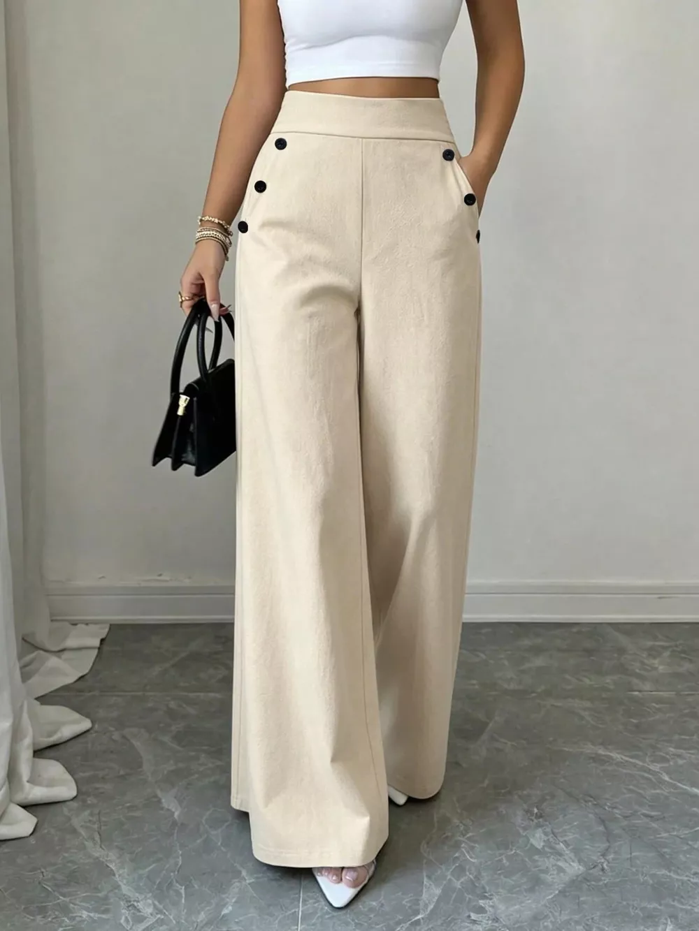High-Waisted Wide-Leg Pants, image 3