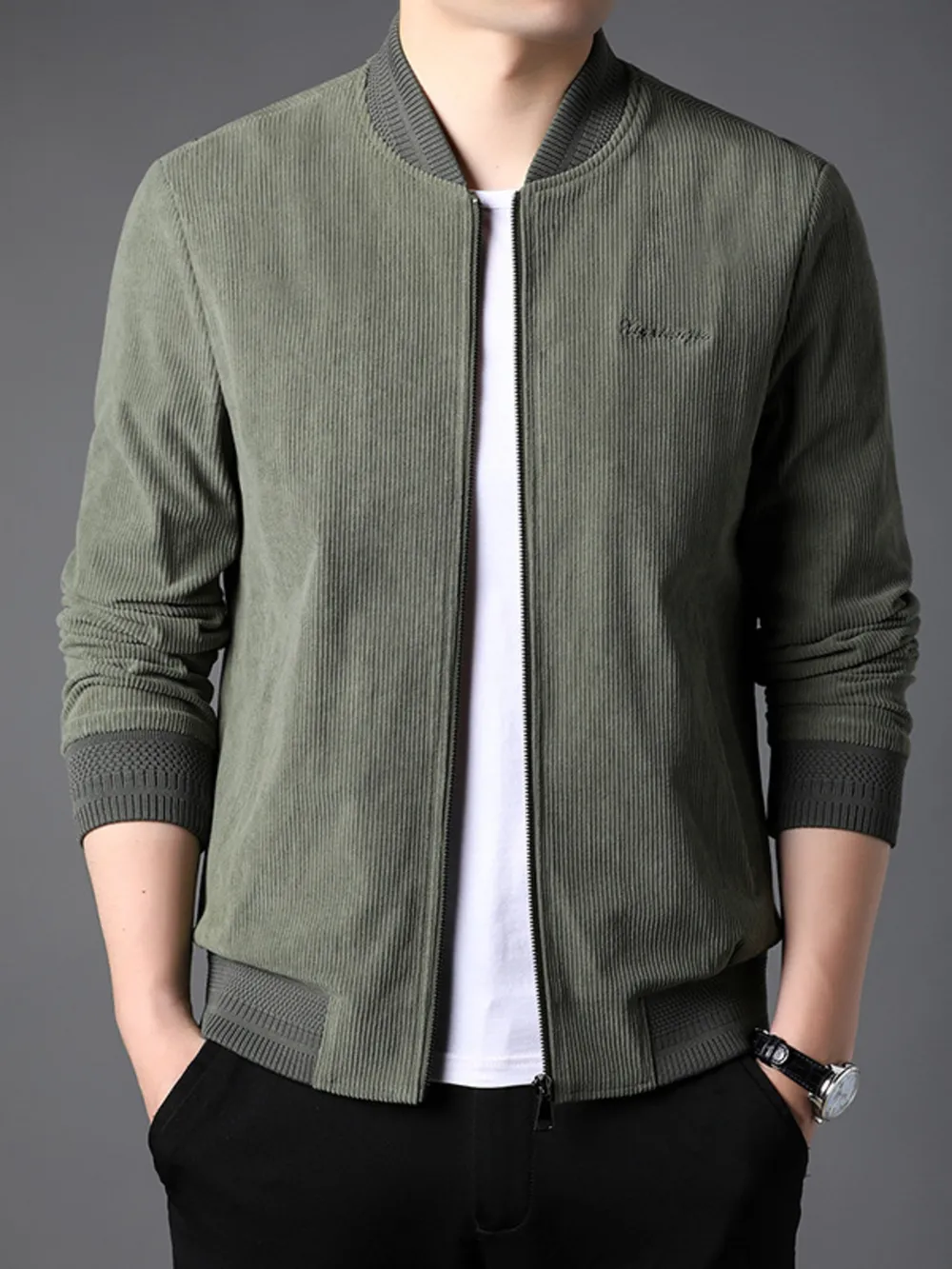 Men's Zip Up Long Sleeve Jacket, image 4