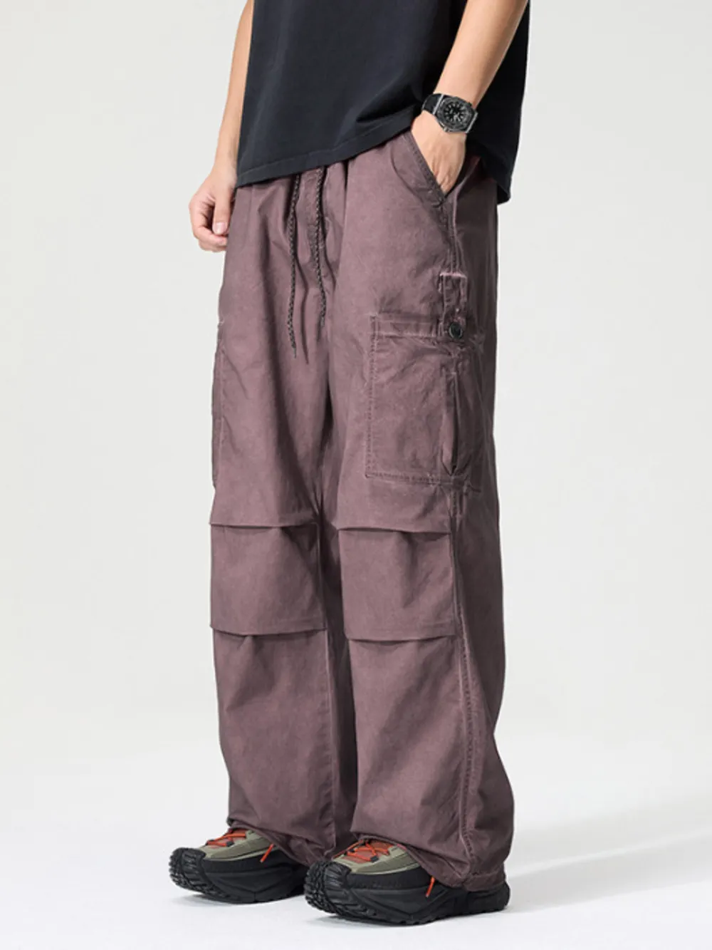 Men's Full Size Wide Leg Cargo Pants Plus Size, image 5