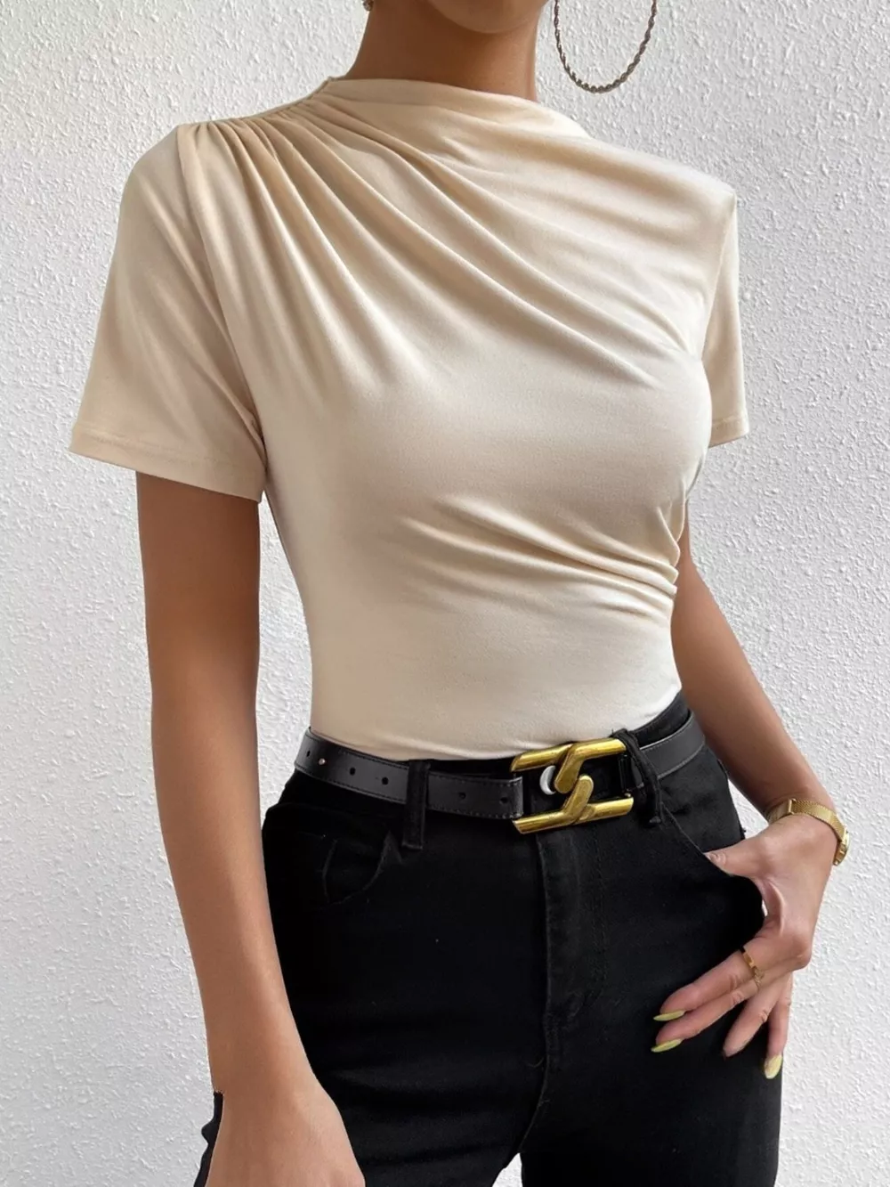 Ruched Short Sleeve T-Shirt, image 5