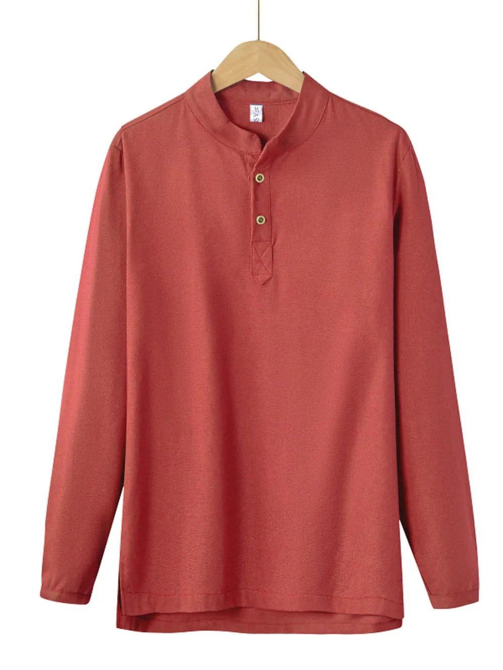 Men's Plus Size Button Detail Long Sleeve Blouse, image 16