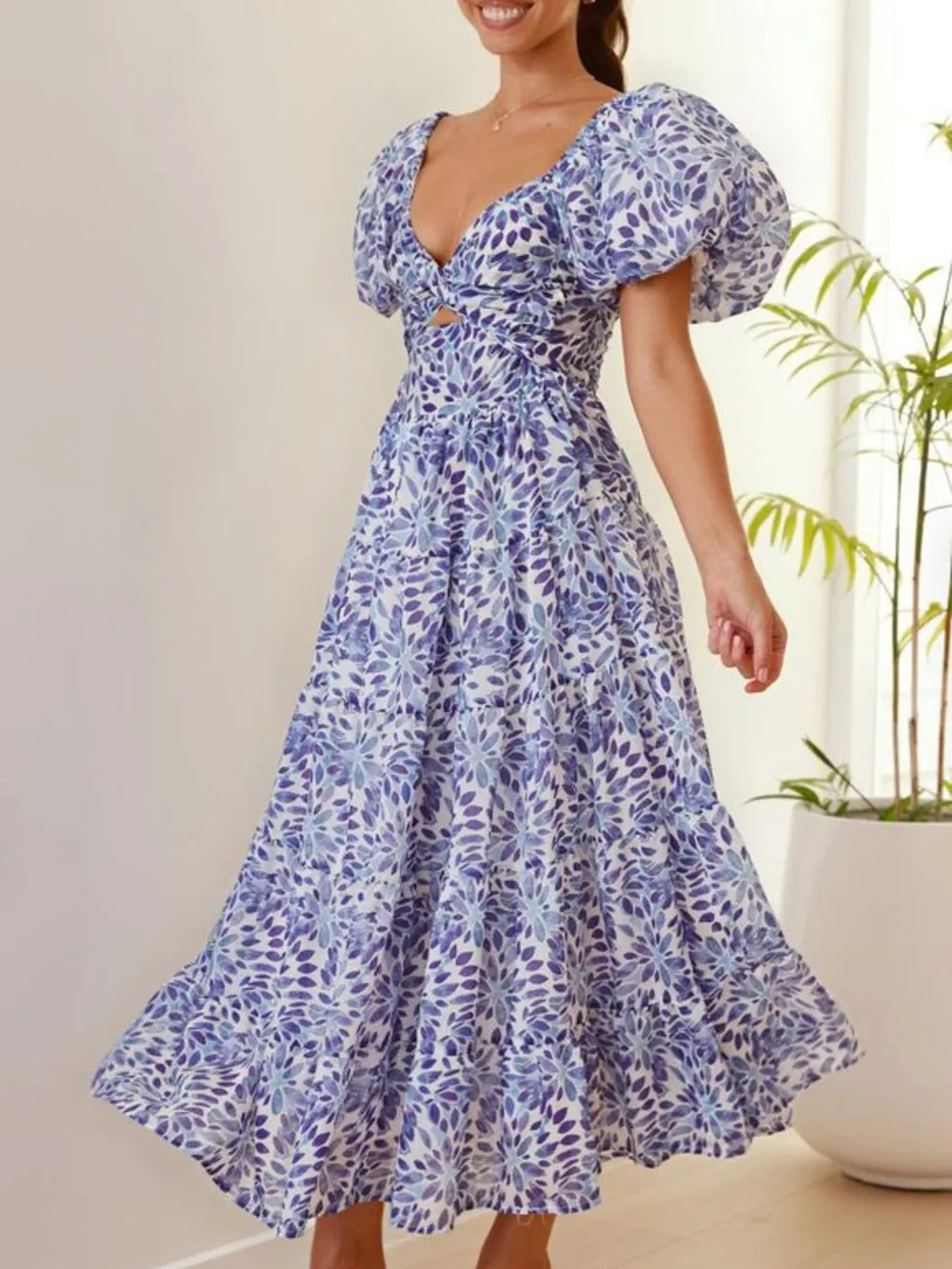 Off-Shoulder Floral Tiered Dress with Ruffle Details, image 28