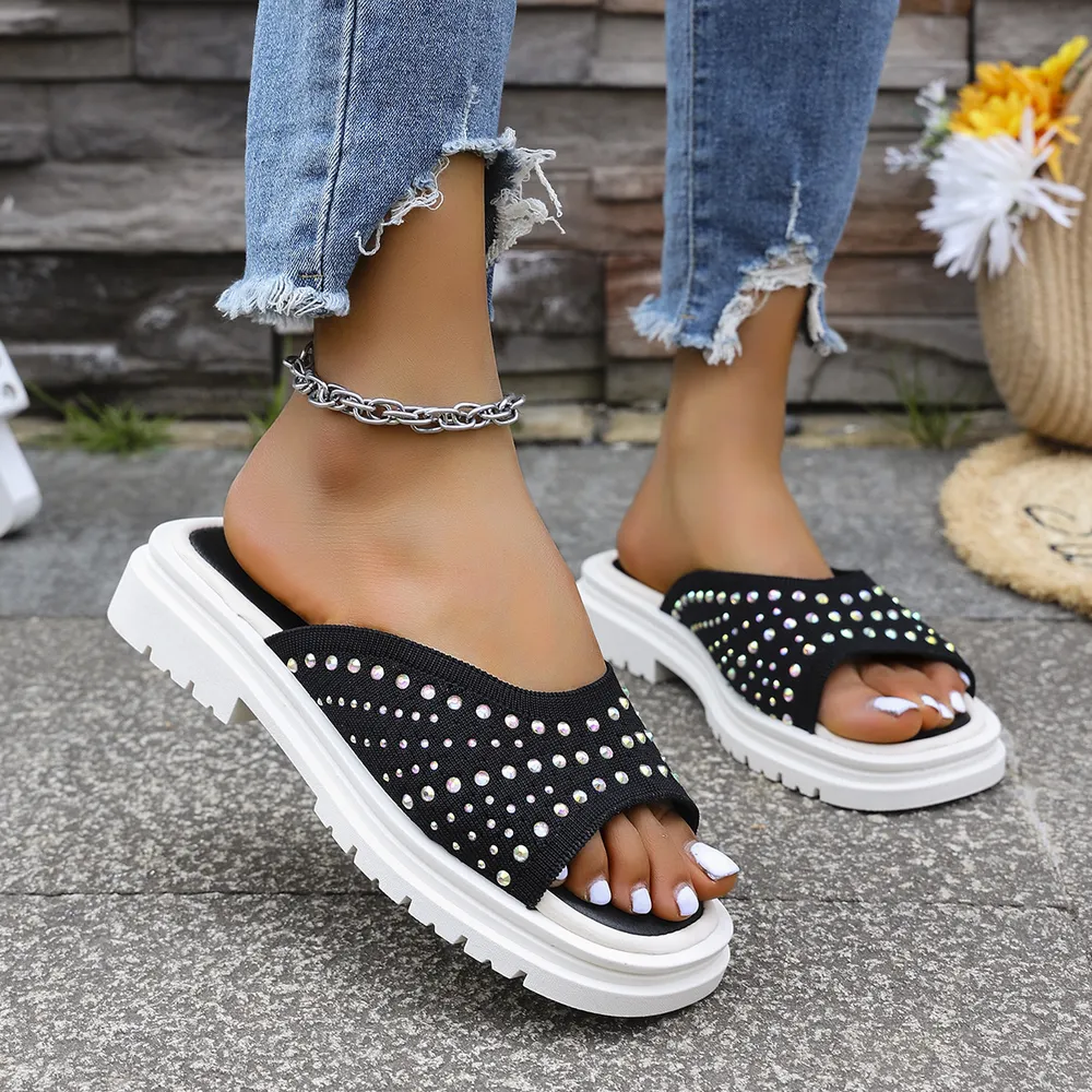 Rhinestone Open Toe Sandals, image 3