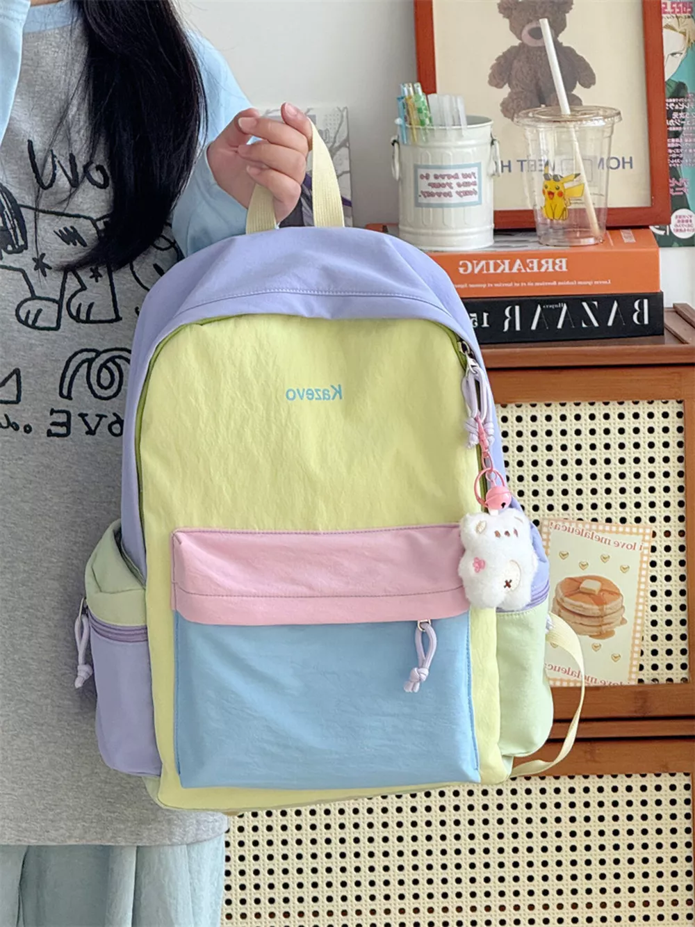 Color Block Lightweight Backpack Bag, image 2