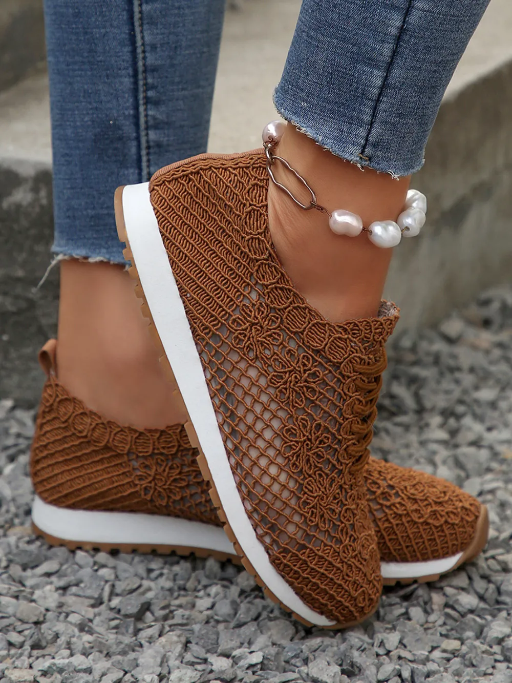 Breathable Mesh Lace-Up Sneakers, image 8