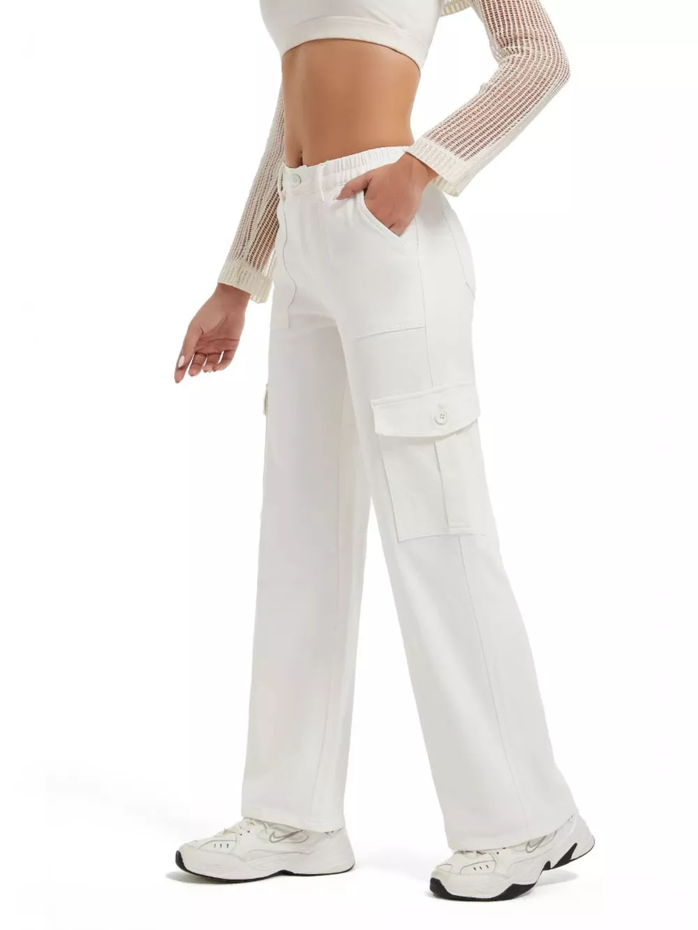 High-Waisted Cargo Jeans, image 6