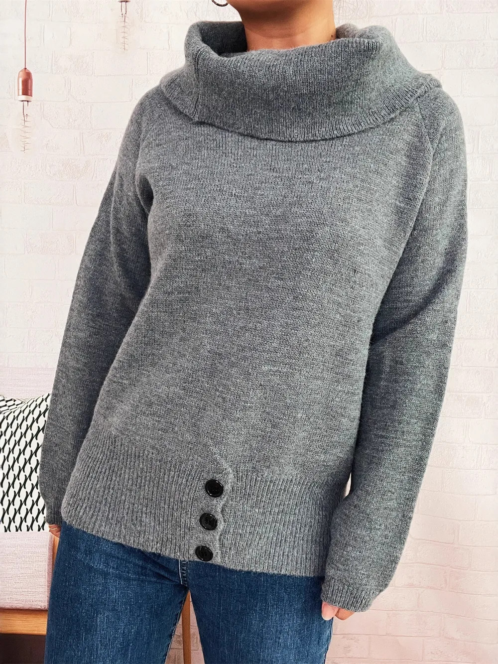 Striped Turtleneck Long Sleeve Sweater, image 15