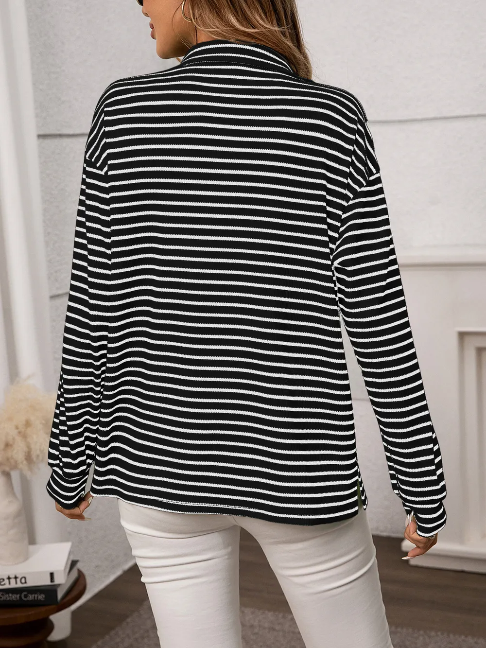 Striped Button Up Long Sleeve Shirt, image 11