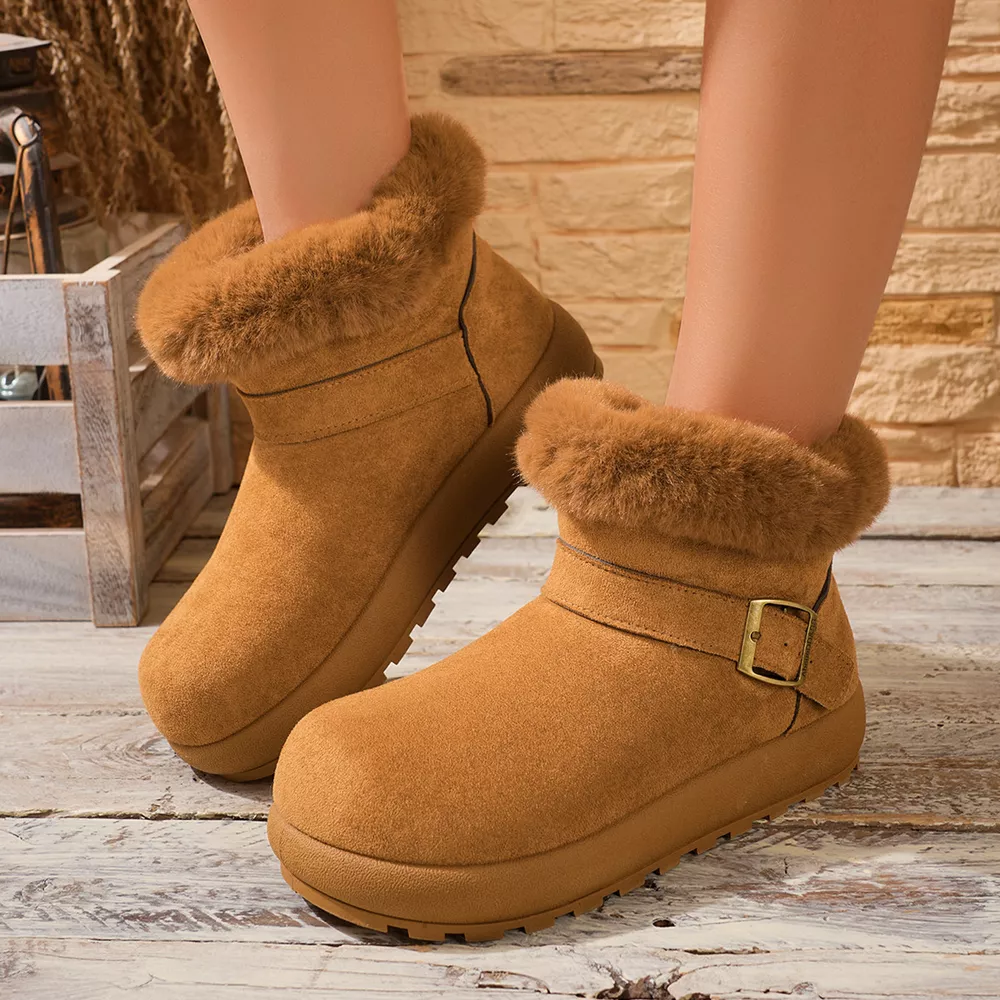 Faux Fur Lined Suede Winter Boots