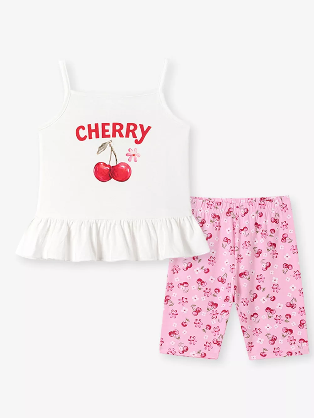 Children's Cherry Print Summer Outfit Set, image 4