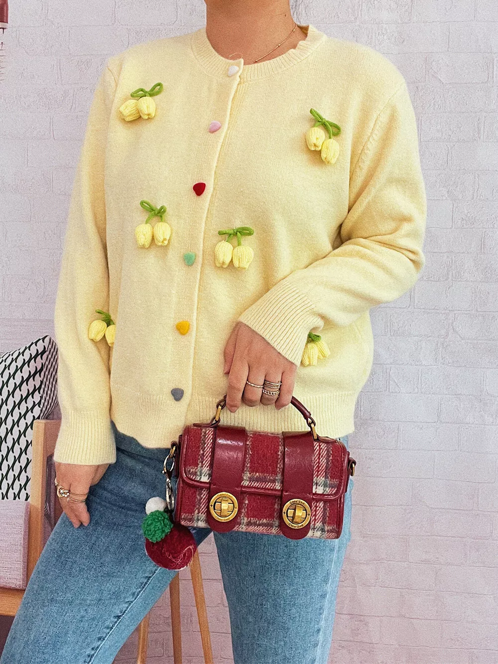 Flower Button Up Long Sleeve Cardigan, image 25
