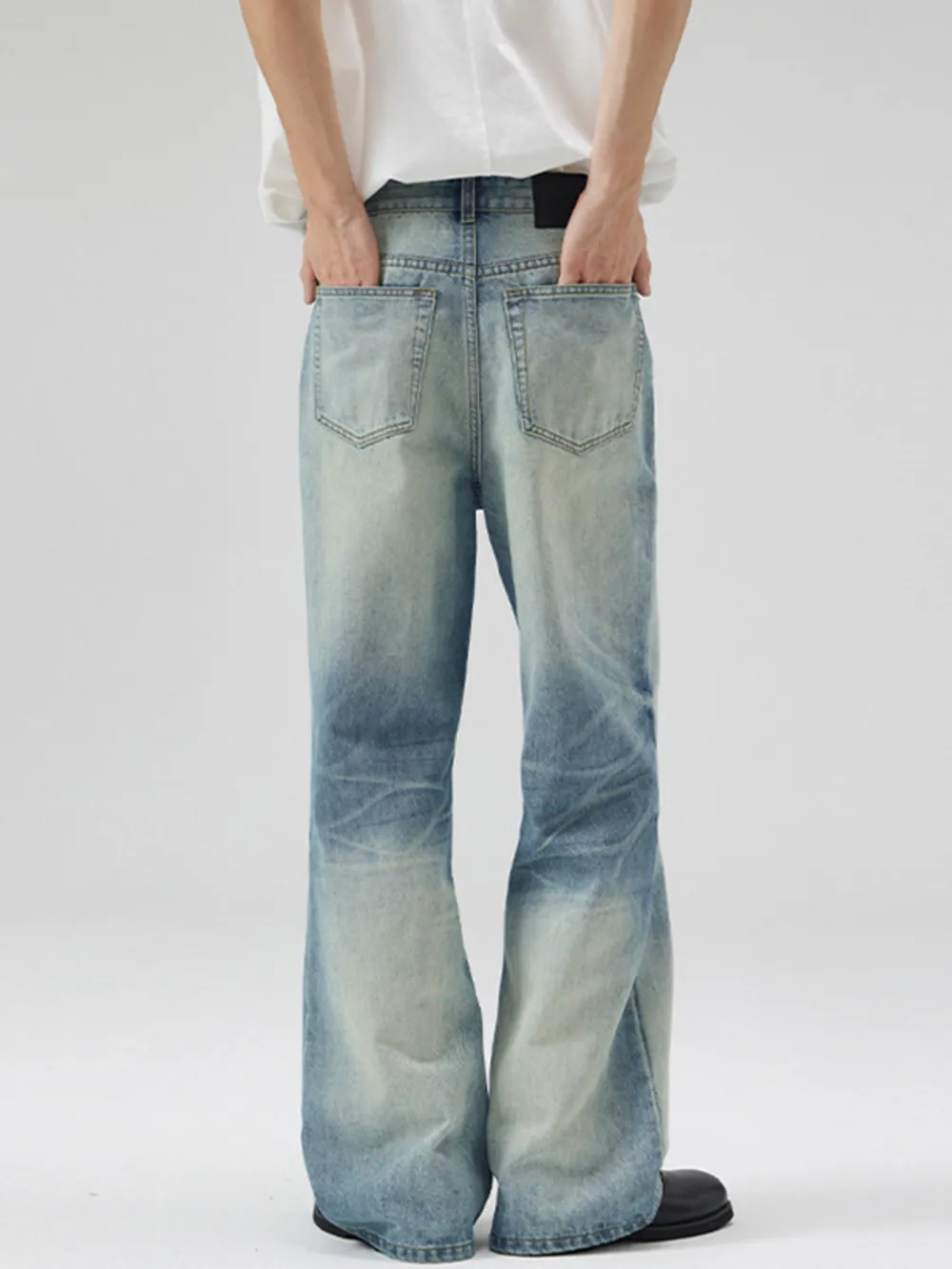 Men's Full Size Vintage Wash Wide Leg Jeans Plus Size, image 4