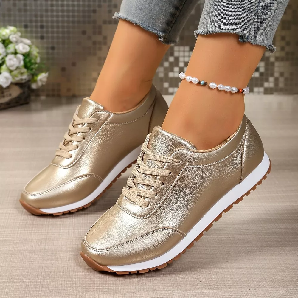 Round Toe Lace Up Sneakers, image 2