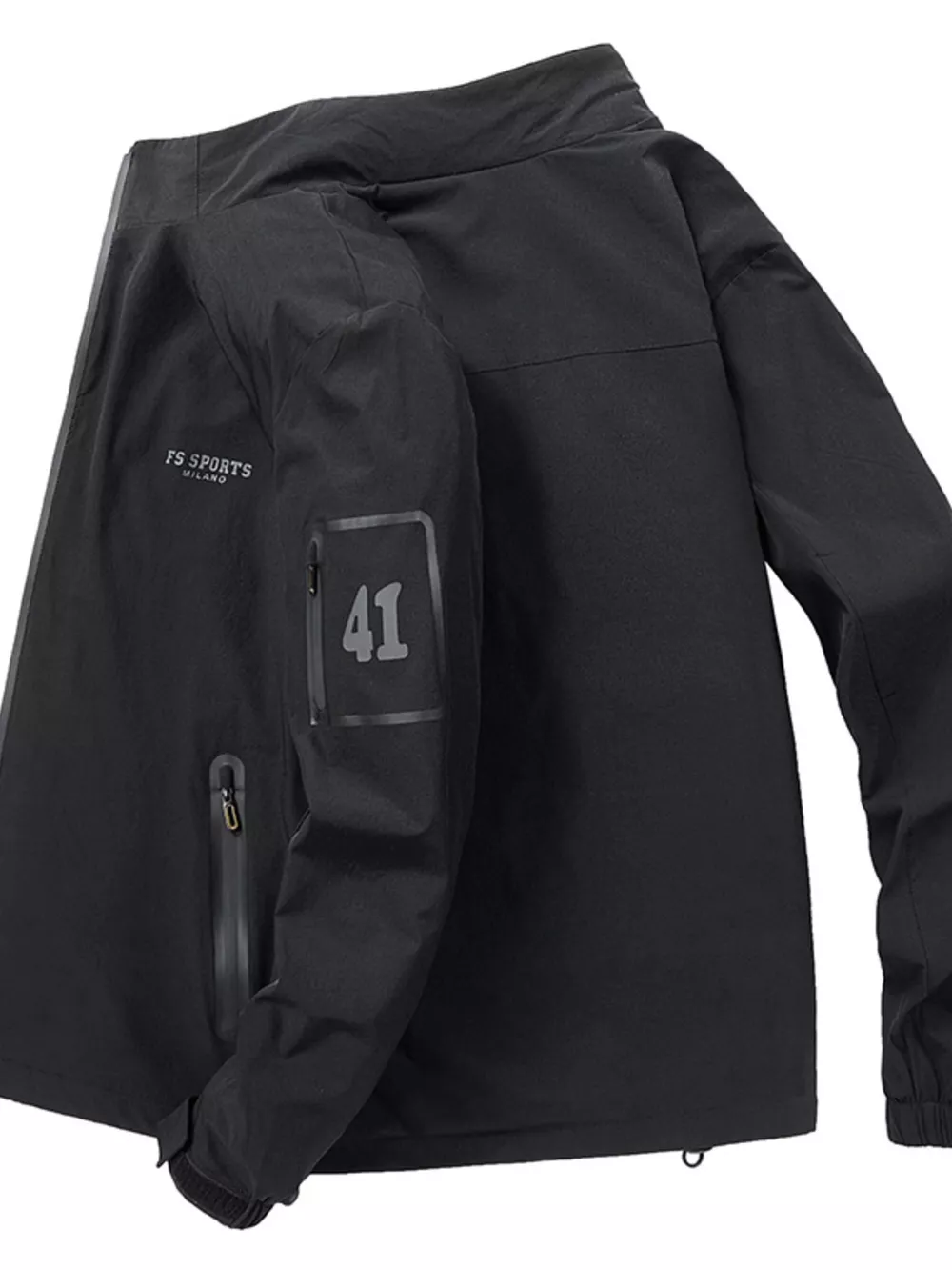 Men's Plus Size Lightweight Zip Up Jacket, image 3