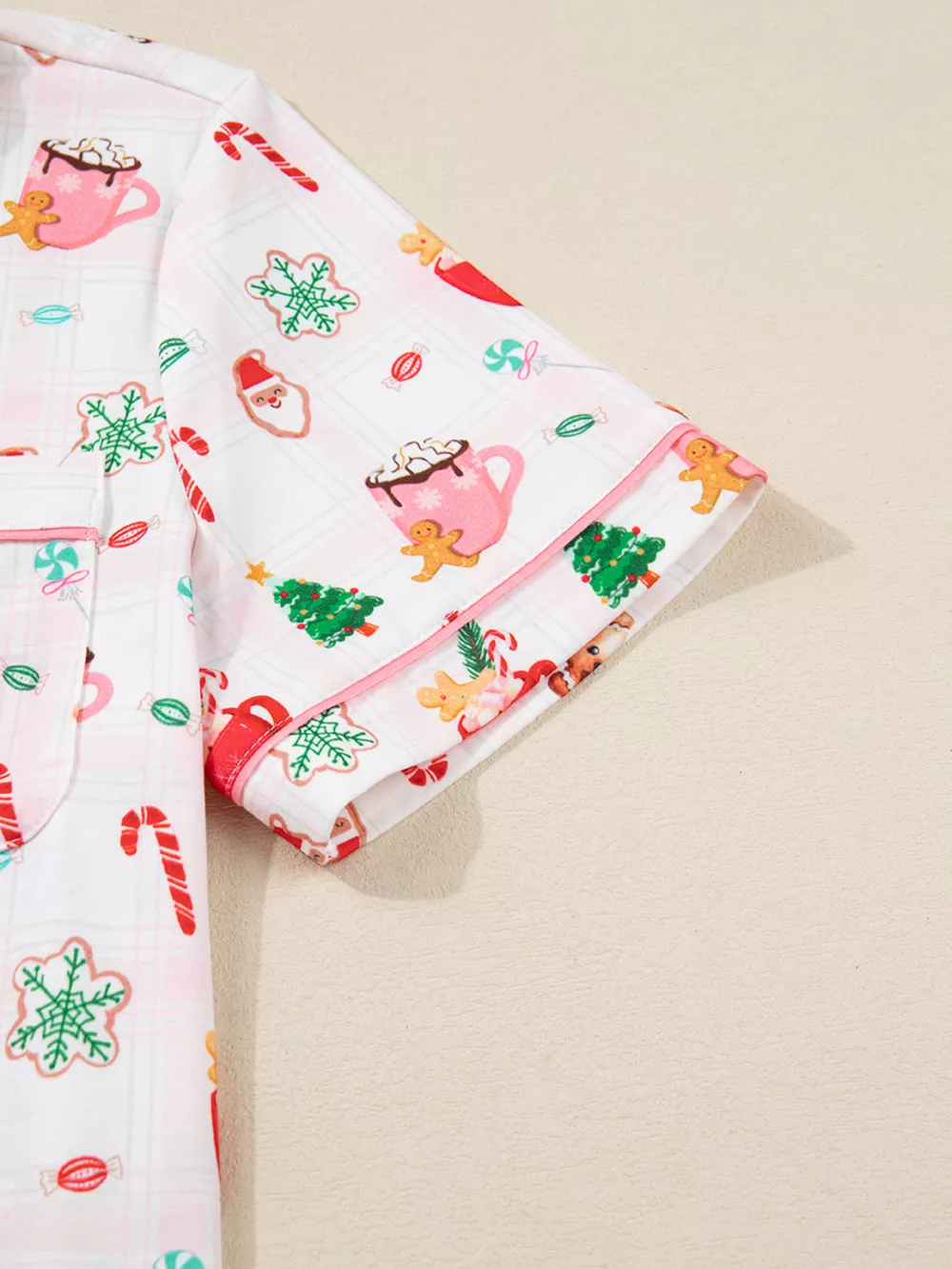 Christmas Spirit Cute Holiday Print Short Sleeve Shirt and Pants 2pcs Pajama Set, image 5