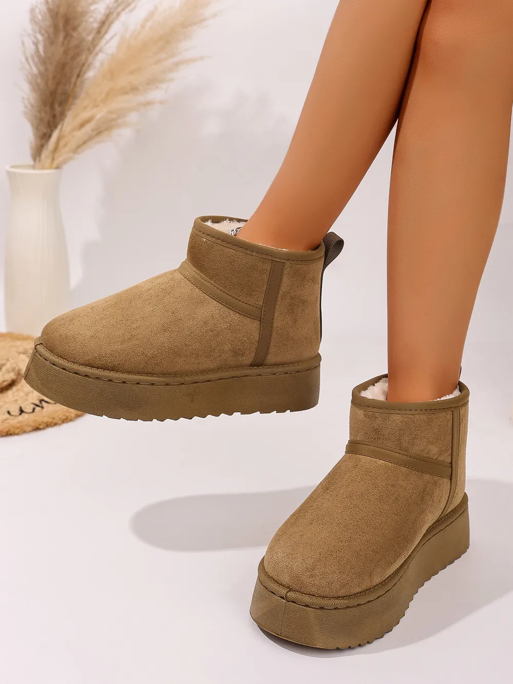 Platform Winter Ankle Boots with Cozy Fleece Lining, image 7