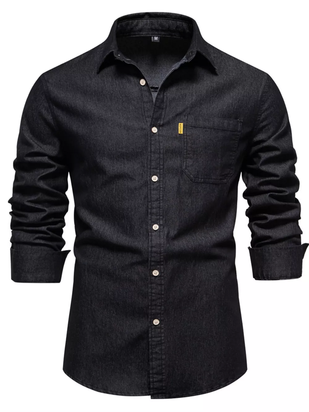 Men's Full Size Button Up Denim Shirt with Chest Pocket Plus Size