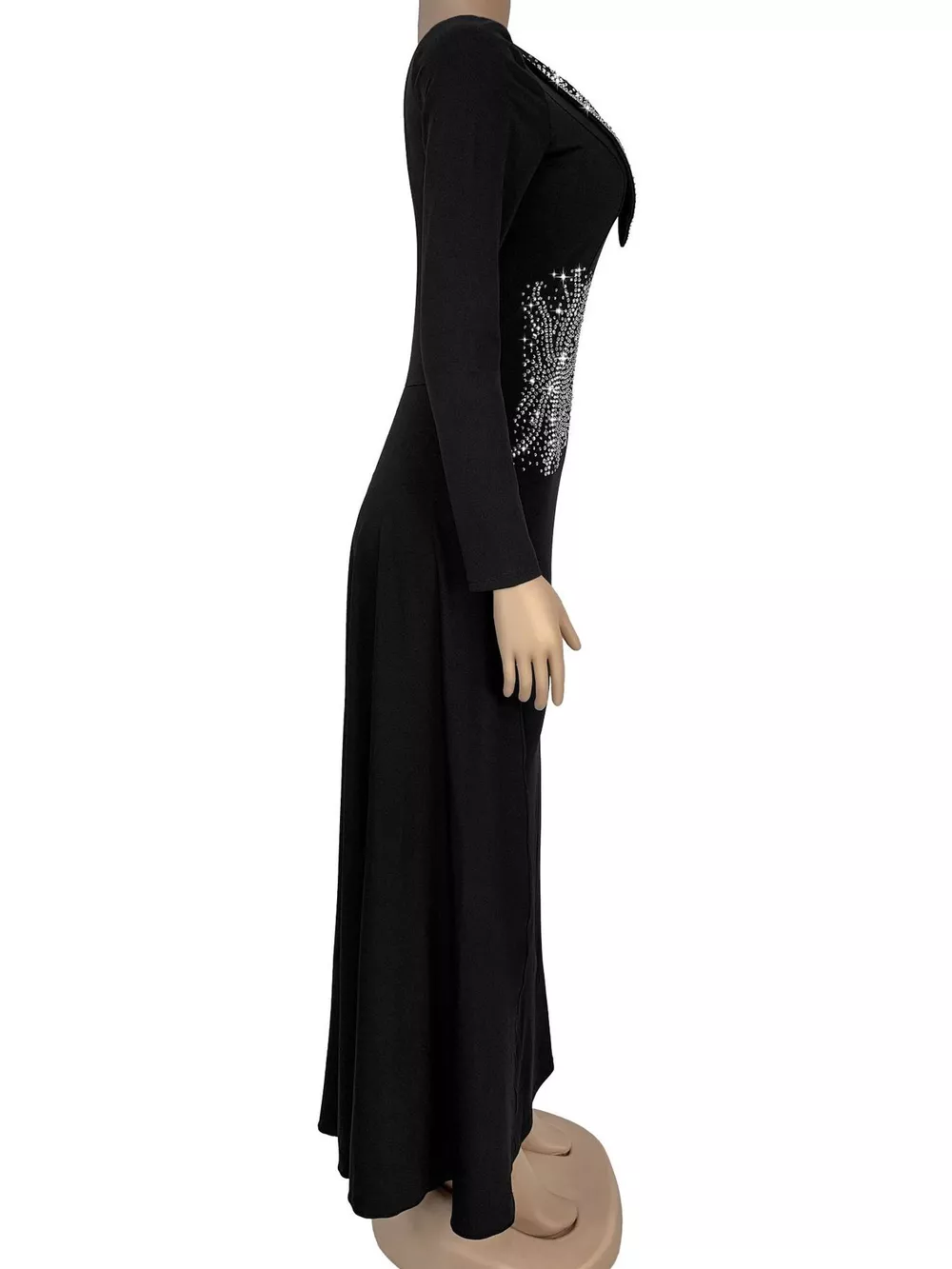 Slit Rhinestone One Shoulder Maxi Dress, image 5