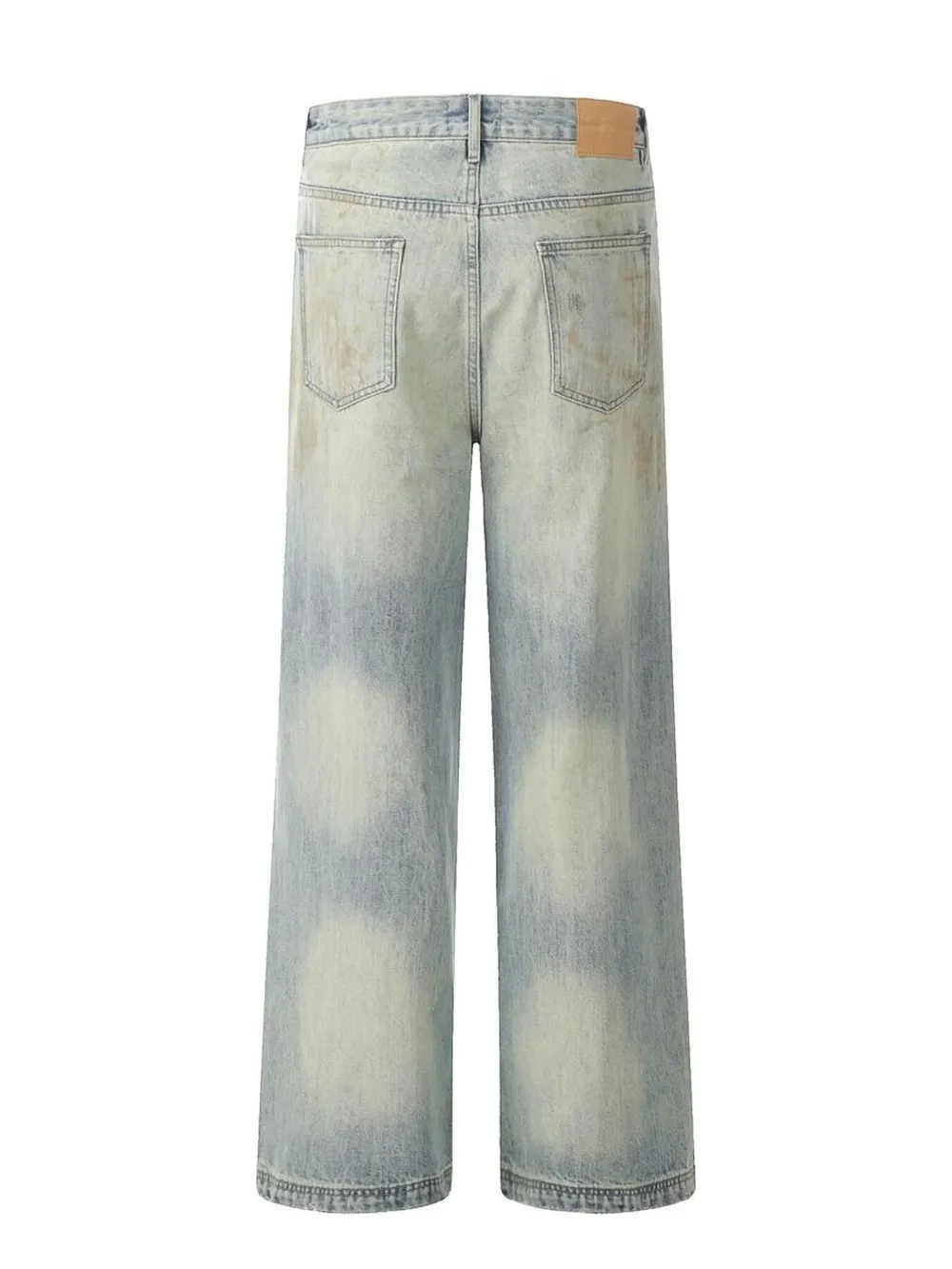 Men's Washed Wide-Leg Distressed Jeans, image 3