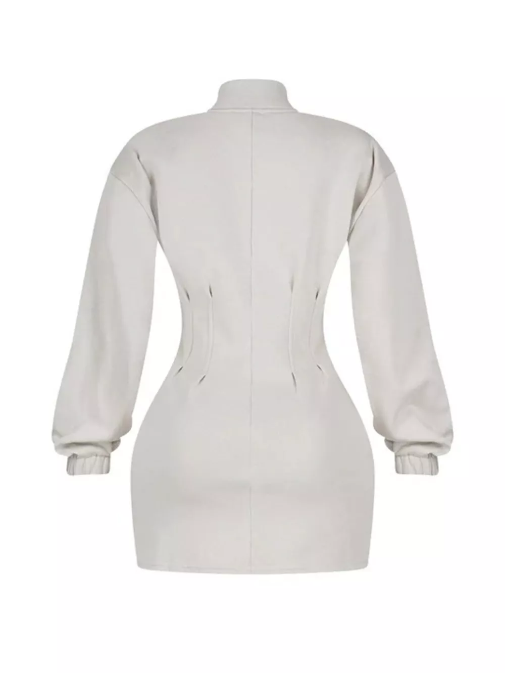 Casual Zip-Up Long Sleeve Mini Dress, image 10