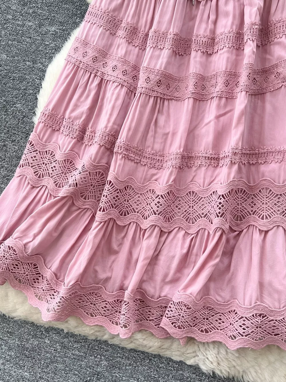 Drawstring Lace Tiered Skirt, image 4